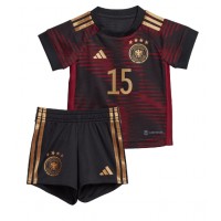 Billiga Tyskland Niklas Sule #15 Barnkläder Borta fotbollskläder till baby VM 2022 Kortärmad (+ Korta byxor)
